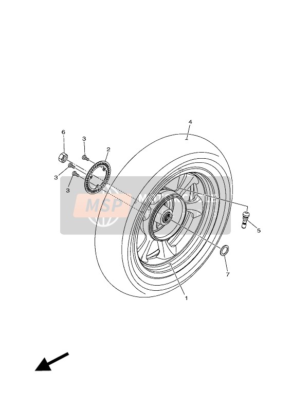 BB8F53381000, Gegoten Wheel, Achter, Yamaha, 0